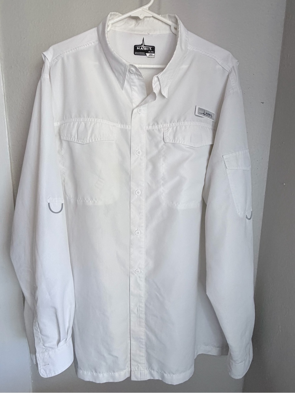 Habit Outdoor Performance White Long Sleeve Shirt Men XL
